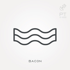 Line icon bacon