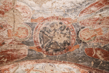 Fototapeta na wymiar Frescos in a Cave Church in Zelve Valley, Cappadocia