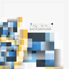 Abstract blocks template design background, simple geometric shapes on white, straight lines and rectangles