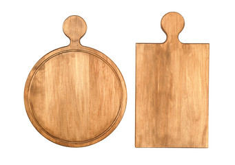 Wooden boards on white background