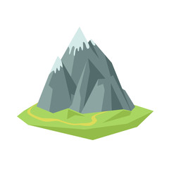 Mountains with snow peaks. Flat vector illustration