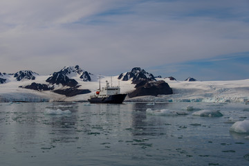 Expedition vessel in Arctic