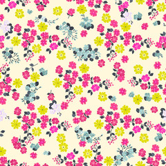 Simple cute pattern in small flower. Liberty style. Floral seamless background for textile or book covers, manufacturing, wallpapers, print, gift wrap and scrapbooking.