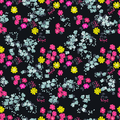 Simple cute pattern in small flower. Liberty style. Floral seamless background for textile or book covers, manufacturing, wallpapers, print, gift wrap and scrapbooking.