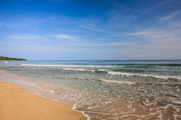 Waves on a Sandy Caribbean Beach