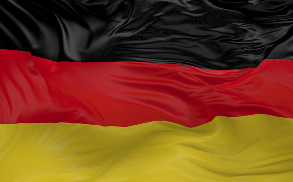  Flag of the Germany waving in the wind 3d render