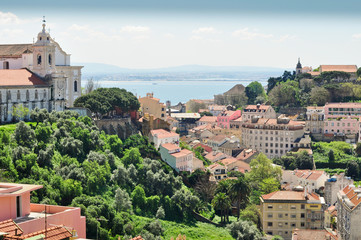 Fototapeta na wymiar view of graça in lisbon