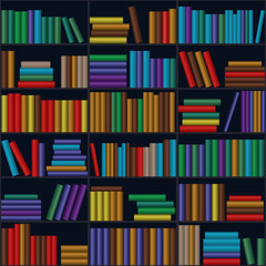 Seamless background with books. Vector illustration.
