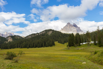 Plakat View od Dolomites alps in summertime