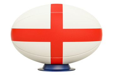 Obraz premium Rugby Ball with flag of England, 3D rendering