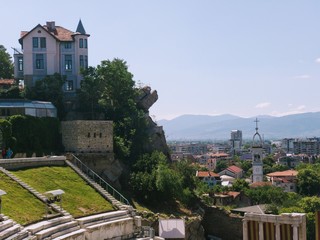Fototapeta na wymiar House on a hill in Old Town Plovdiv, Bulgaria