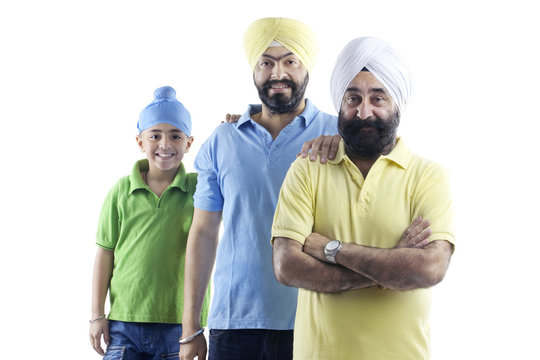 Portrait of a Sikh family 