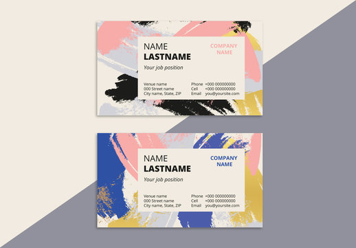 Abstract Patterned Business Card Layout 2