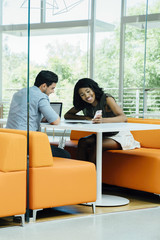 Fototapeta premium Business meeting in casual modern office space