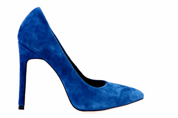 Obraz premium Female formal suede footwear, side view