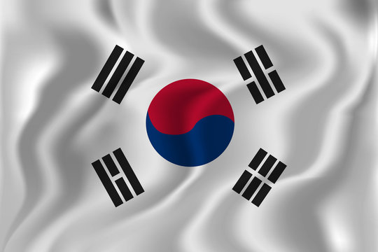Vector realistic isolated South Korea Flag background for decoration and covering. Concept of Happy Independence Day.