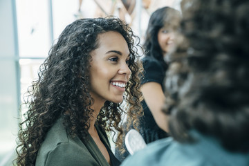 Group of people having a business meeting in modern office space