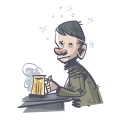 Unhappy Man Drinking Beer