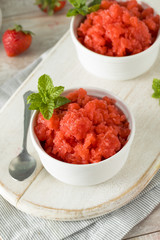 Homemade Italian Strawberry Granita Ice Cream