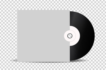 Vector realistic isolated retro vinyl record for decoration and covering on the transparent background.