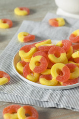 Sweet Sugary Peach Gummy Candy Rings