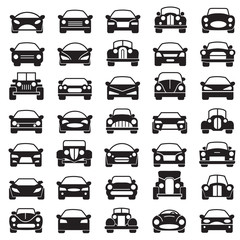 set of abstract cars illustrations