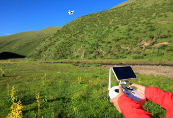  flying drone outdoors