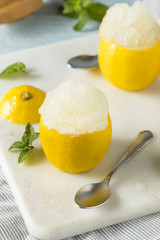 Homemade Yellow Lemon Italian Ice