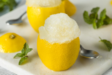 Homemade Yellow Lemon Italian Ice