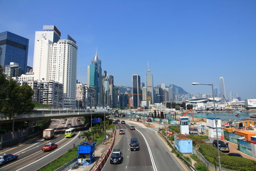 Naklejka premium Skyline of Hong Kong