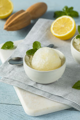Homemade Yellow Lemon Italian Ice