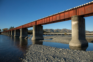 Fototapeta premium Rails over the river