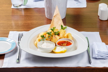 Breaded Prawns - King prawns coated in plain and spicy breadcrumbs and deep-fried