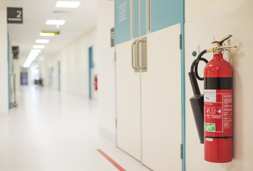 Fire extinguisher in operating theatre