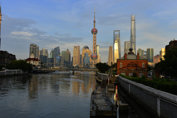 Fototapeta na wymiar Shanghai world financial center skyscrapers