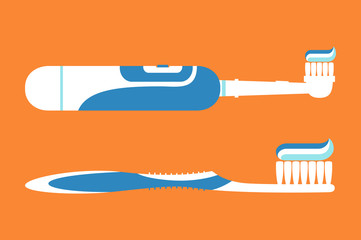 electric toothbrush with toothpaste for brushing teeth, hello morning