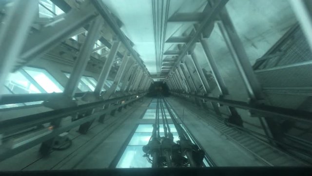Shaft elevator going up
