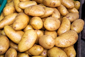 potatoes raw vegetables food in the market