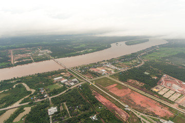 Bridge over the Mekong River at three Thailand - Laos