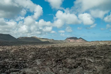 Foto op Canvas Non - active volcanic cinder cone and ancient basalitc lava flows, Lanzarote, Canary Islands © Gianluca