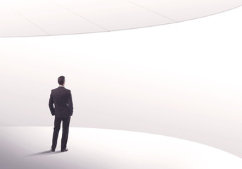 Obraz premium Salesman standing with his back concept