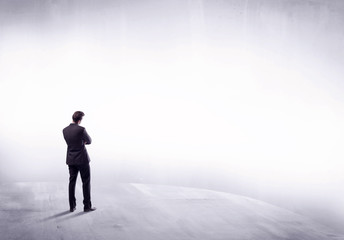 Obraz premium Business person standing from rear view