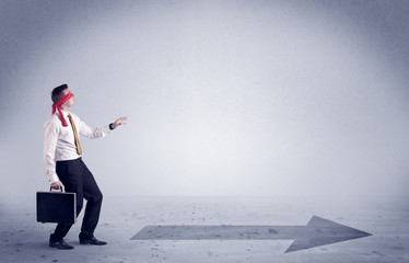 Businessman with blindfolds