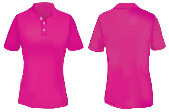 Pink Polo Shirt Template For Woman