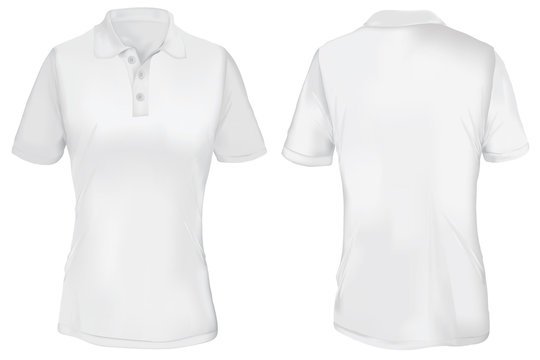 White Polo Shirt Template for Woman