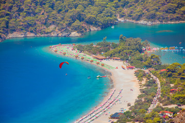 Aerial view of the beach of Oludeniz and Blue Lagoon
