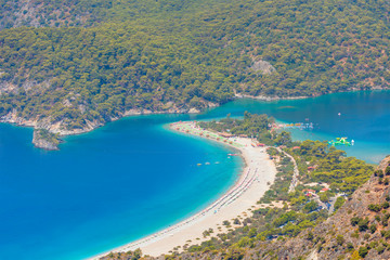 Aerial view of the beach of Oludeniz and Blue Lagoon