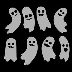 Ghost. A set of ghosts. Halloween element design.