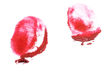 Fingerprints from poster color.