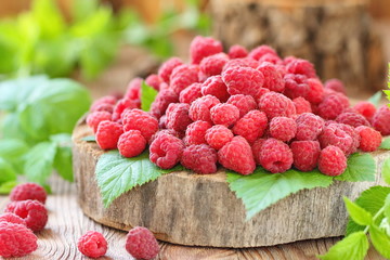 Fresh ripe raspberry